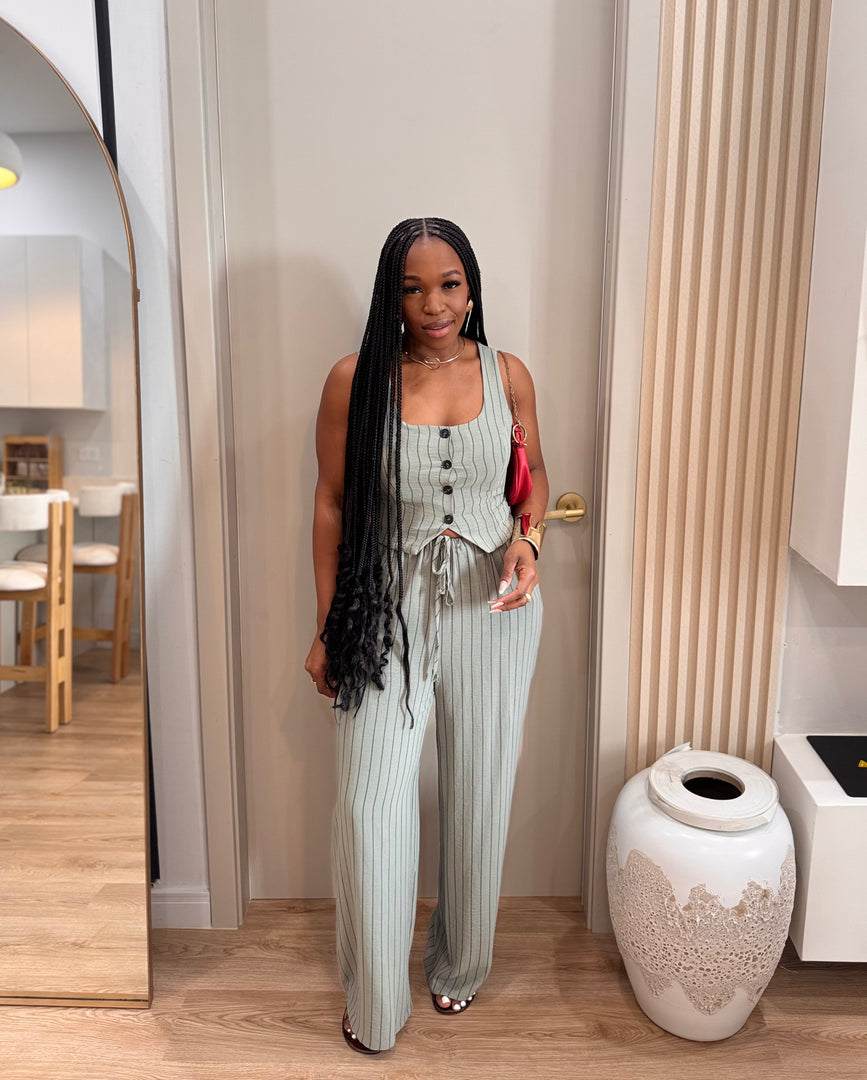 City Walk  stripe pants set