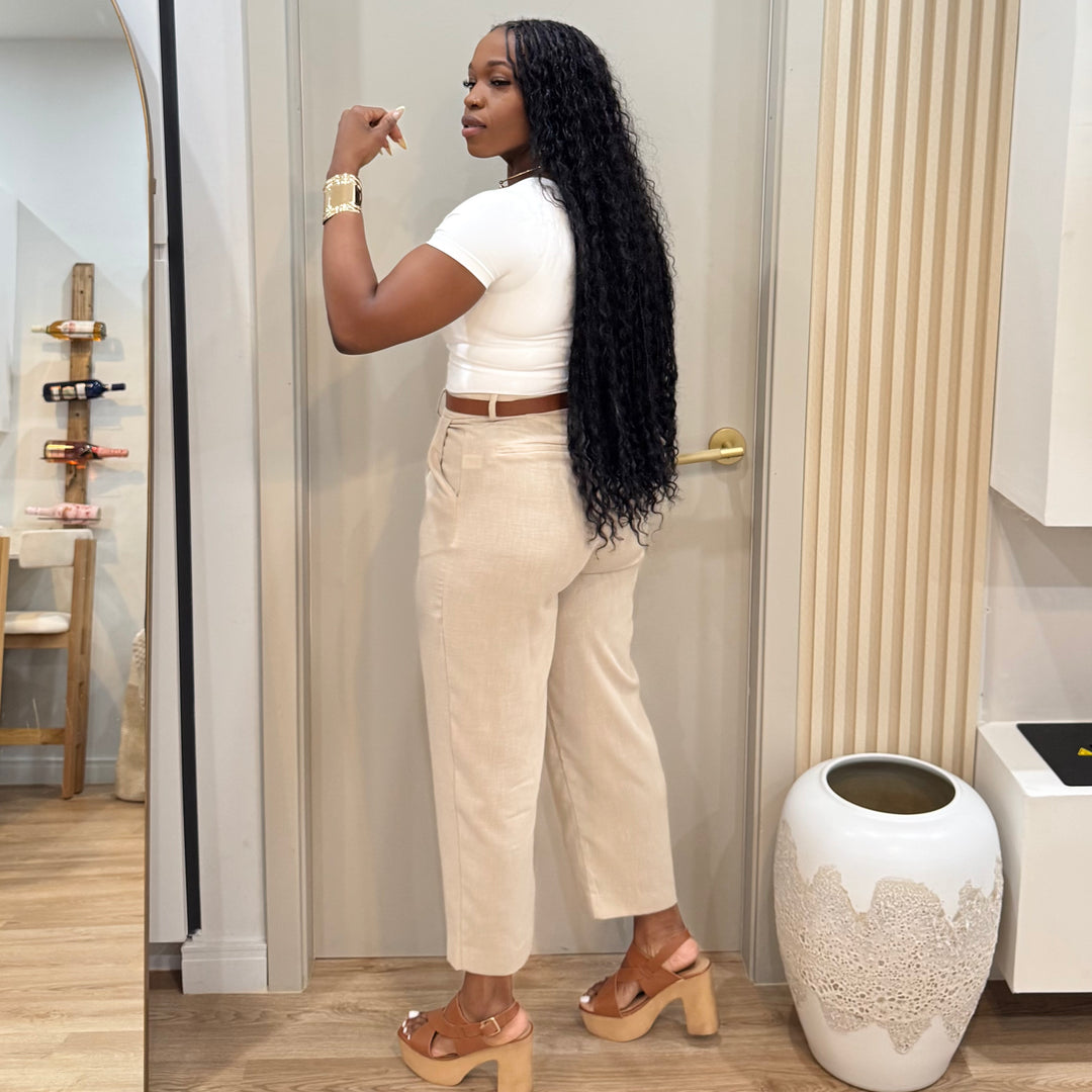 Femme linen 3/4 pants
