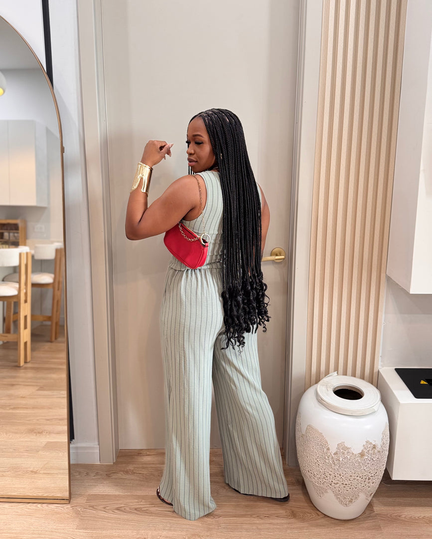 City Walk  stripe pants set