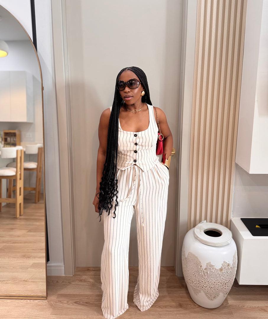City Walk  stripe pants set