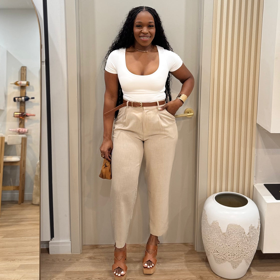 Femme linen 3/4 pants