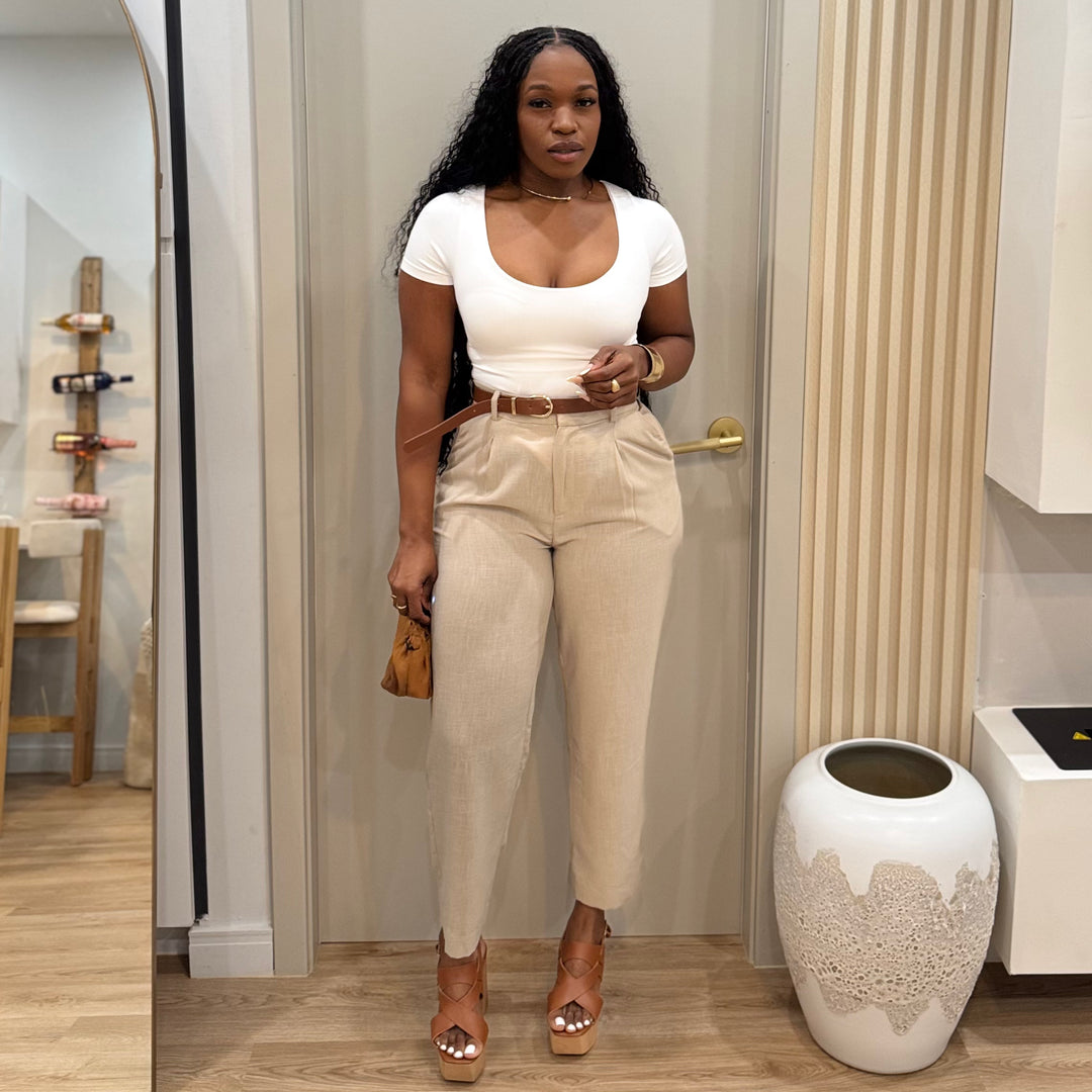 Femme linen 3/4 pants
