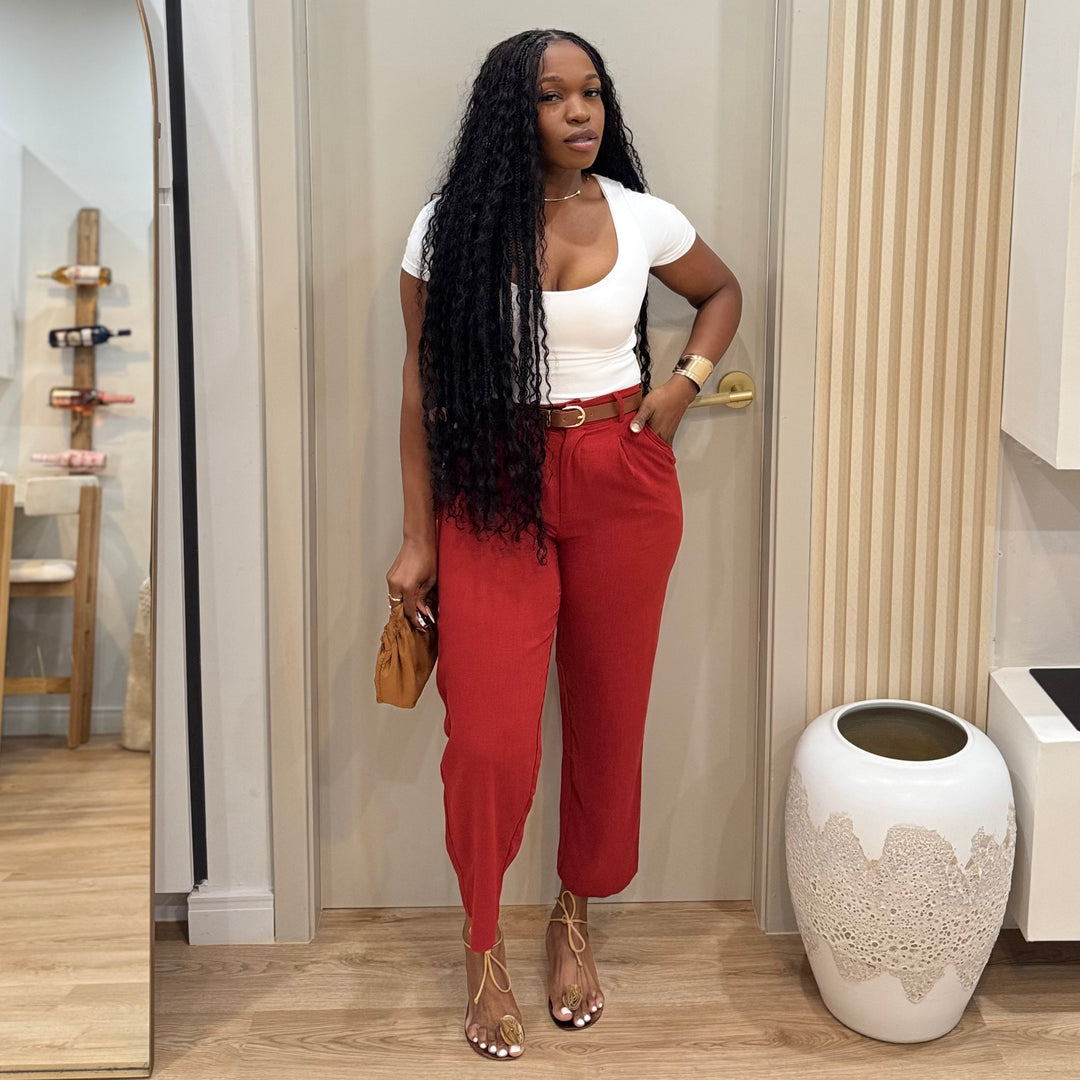 Femme linen 3/4 pants