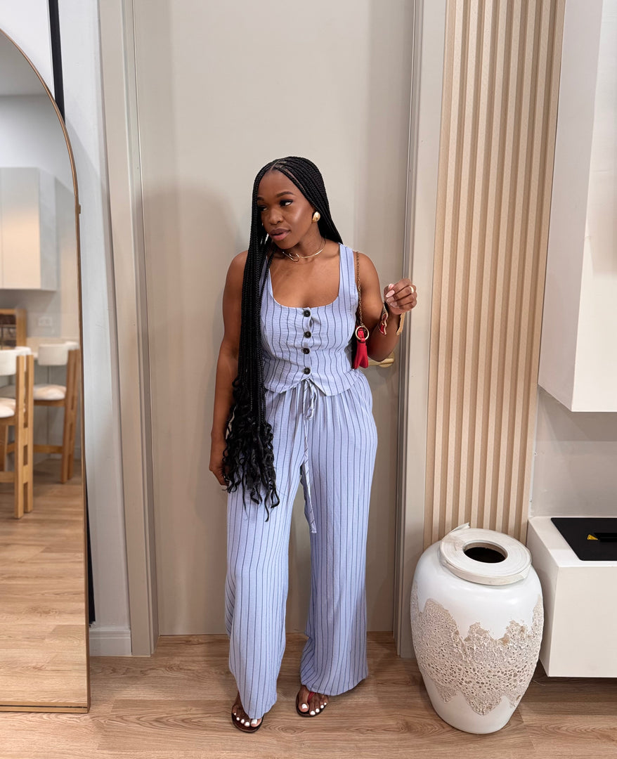 City Walk  stripe pants set