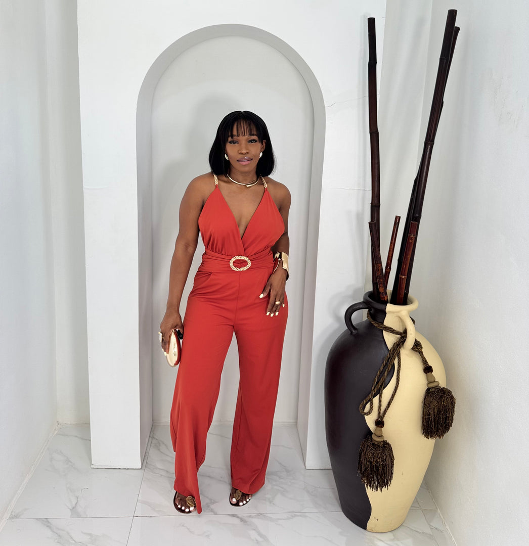 Charmine Deep plunge jumpsuit