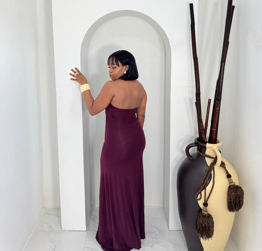 Cyris deep plunge maxi dress