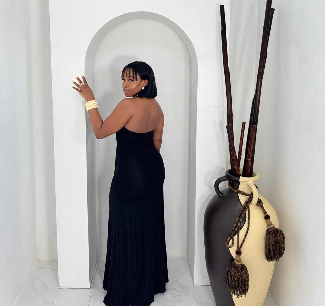 Cyris deep plunge maxi dress