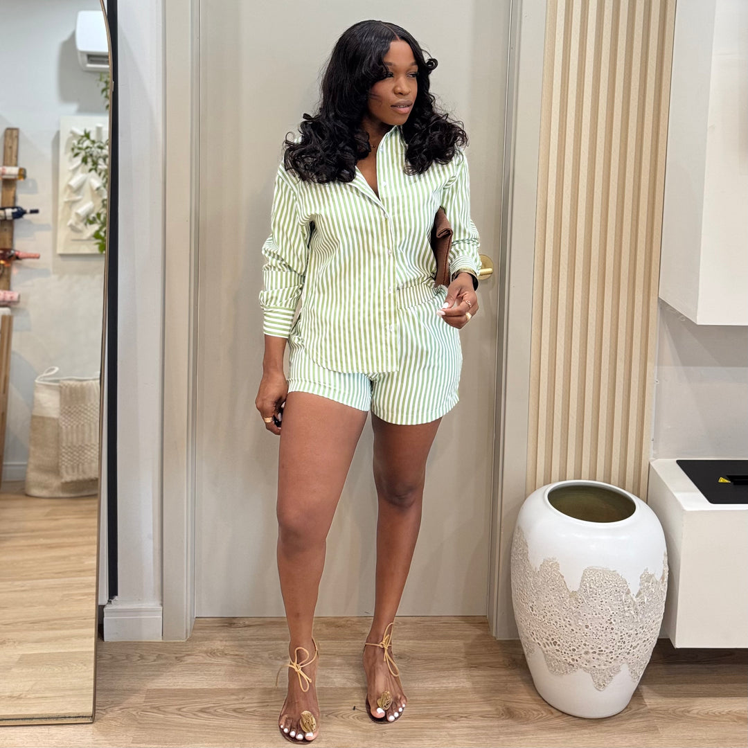 Rue stripe shorts set
