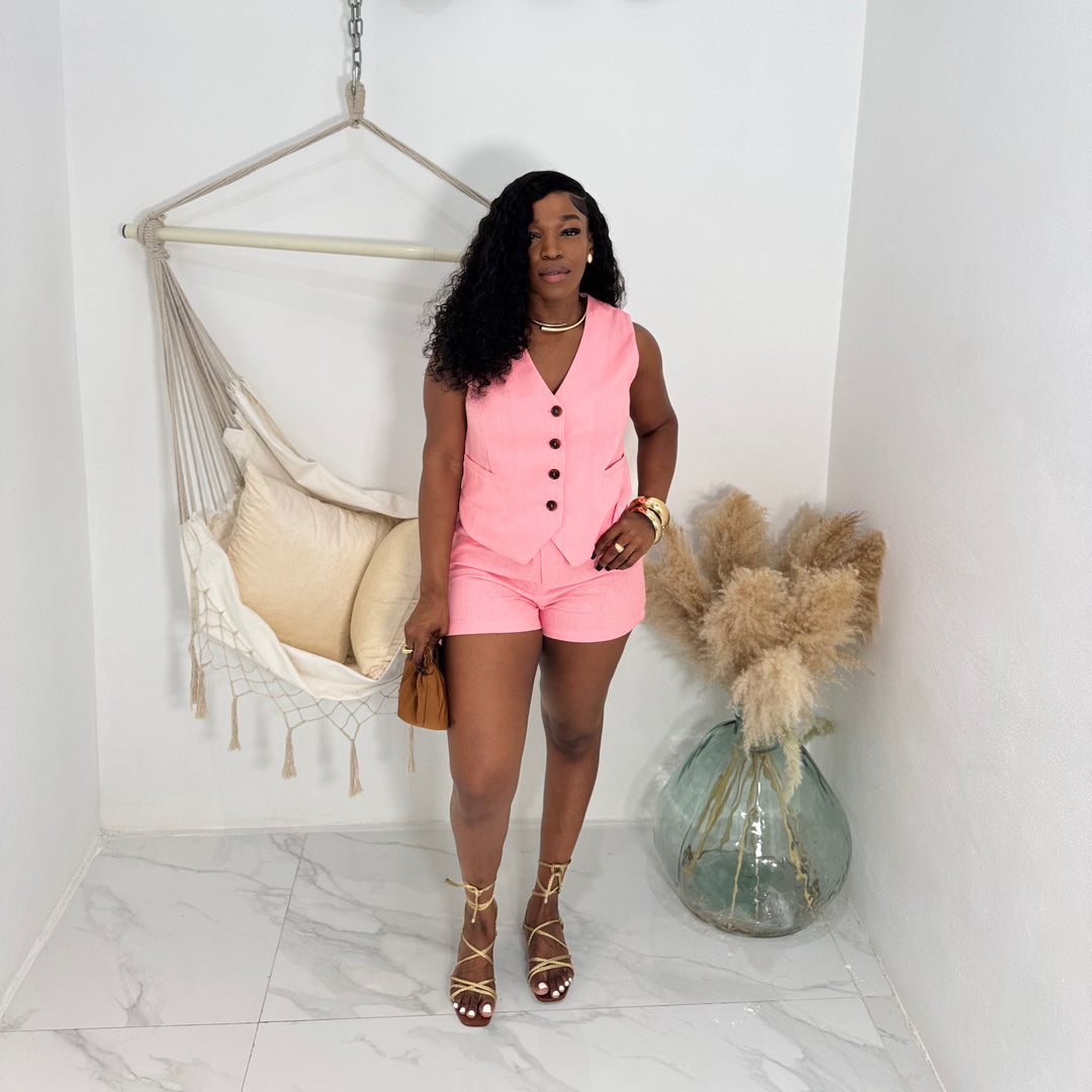 Yara vest shorts set