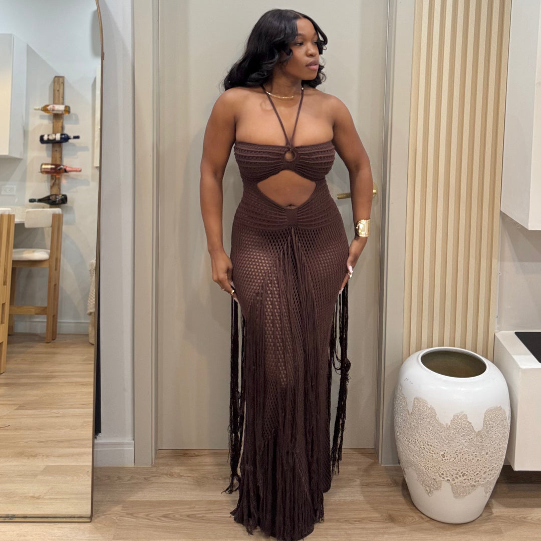 Marina Reverie Tassle maxi dress