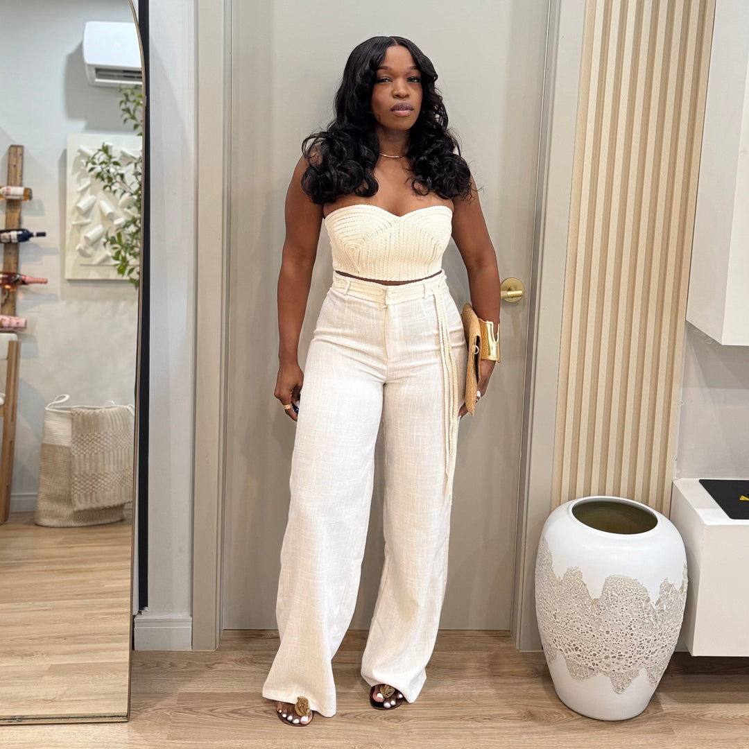 Elisse 2 piece canvas  pants set