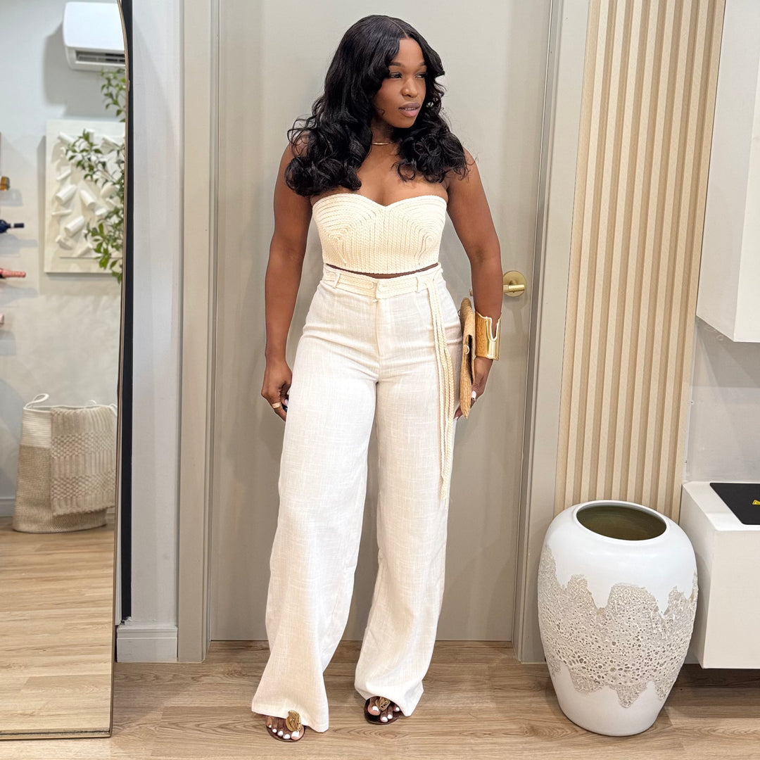 Elisse 2 piece canvas  pants set