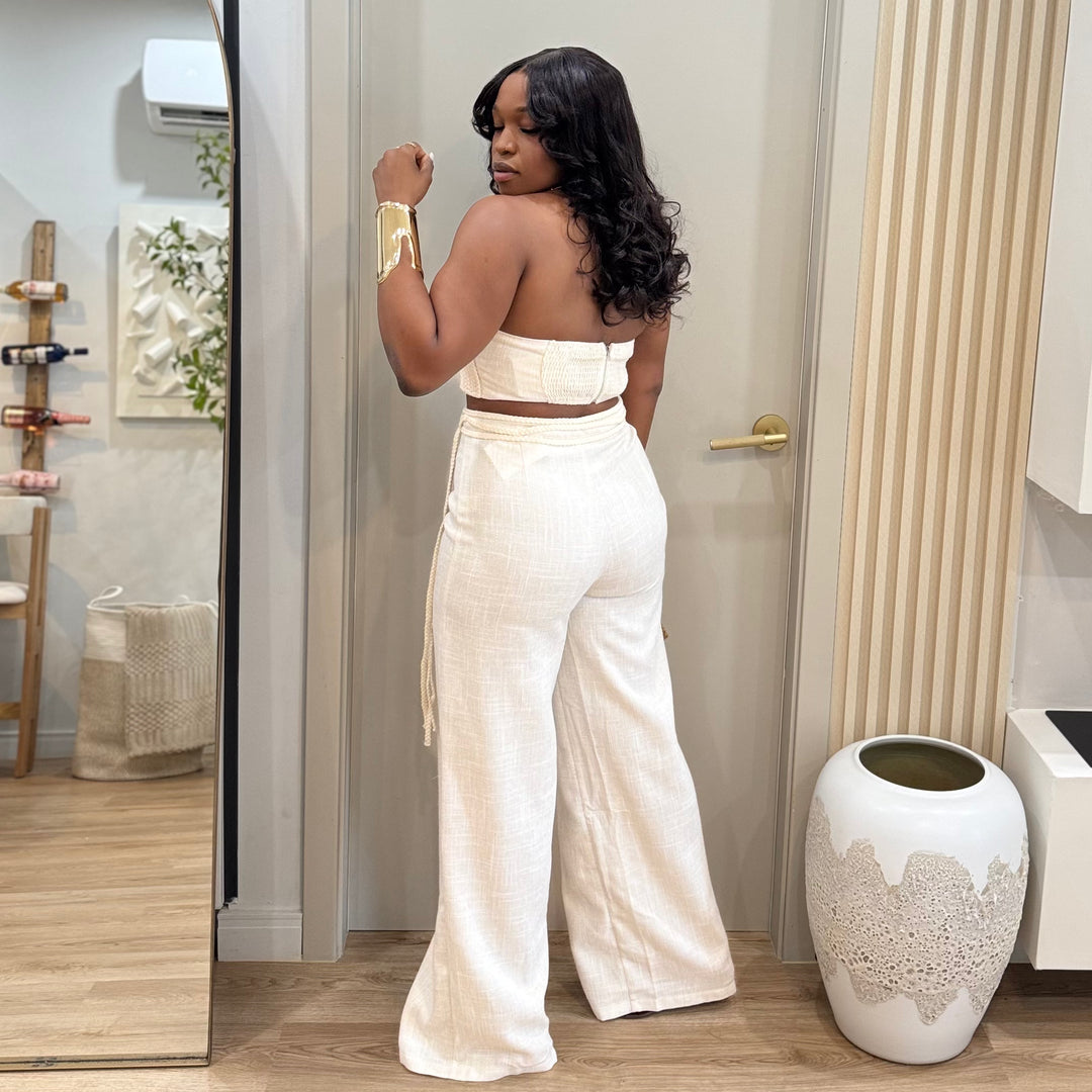 Elisse 2 piece canvas  pants set