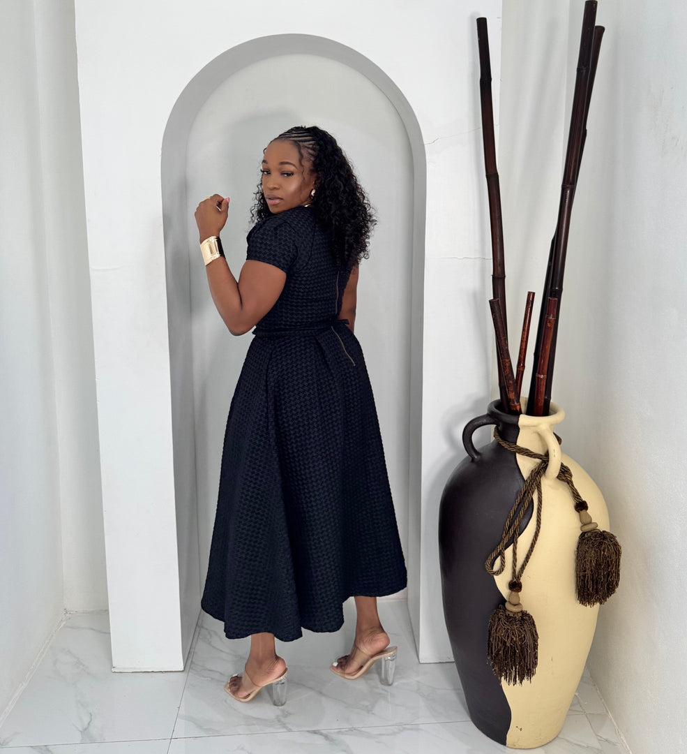 Rumae belted midi dress