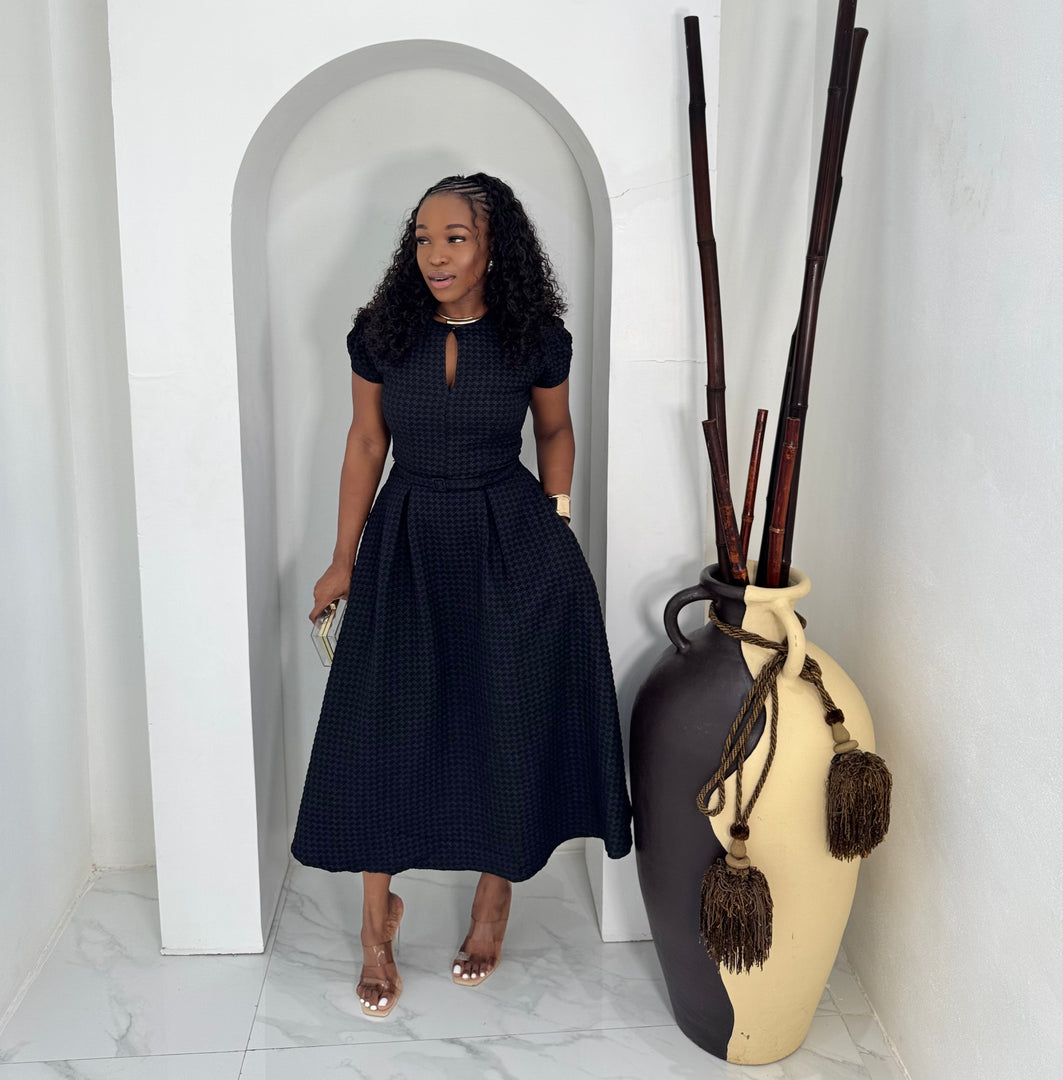 Rumae belted midi dress